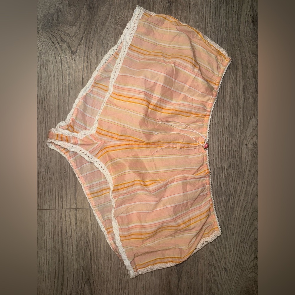 Victoria’s Secret 2000’s Y2K Orange Sherbet Lace Low waist Lounge Shorts L
